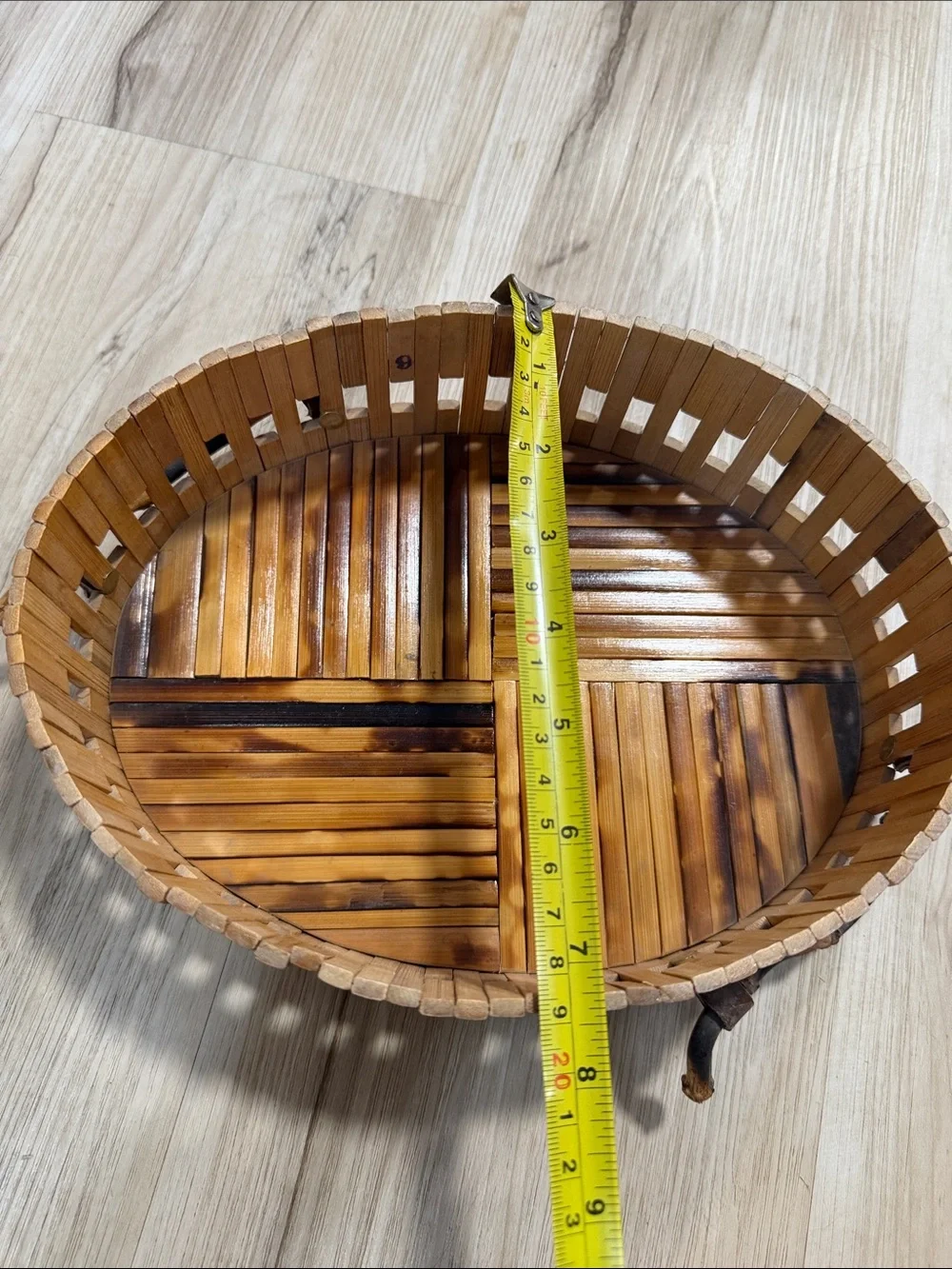 Vintage Gailstyn-Sutton Teak Wood Serving Basket Tray Set Thailand MCM Boho